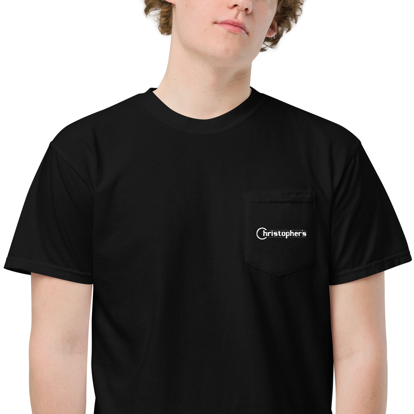 Christophers Unisex garment-dyed pocket t-shirt