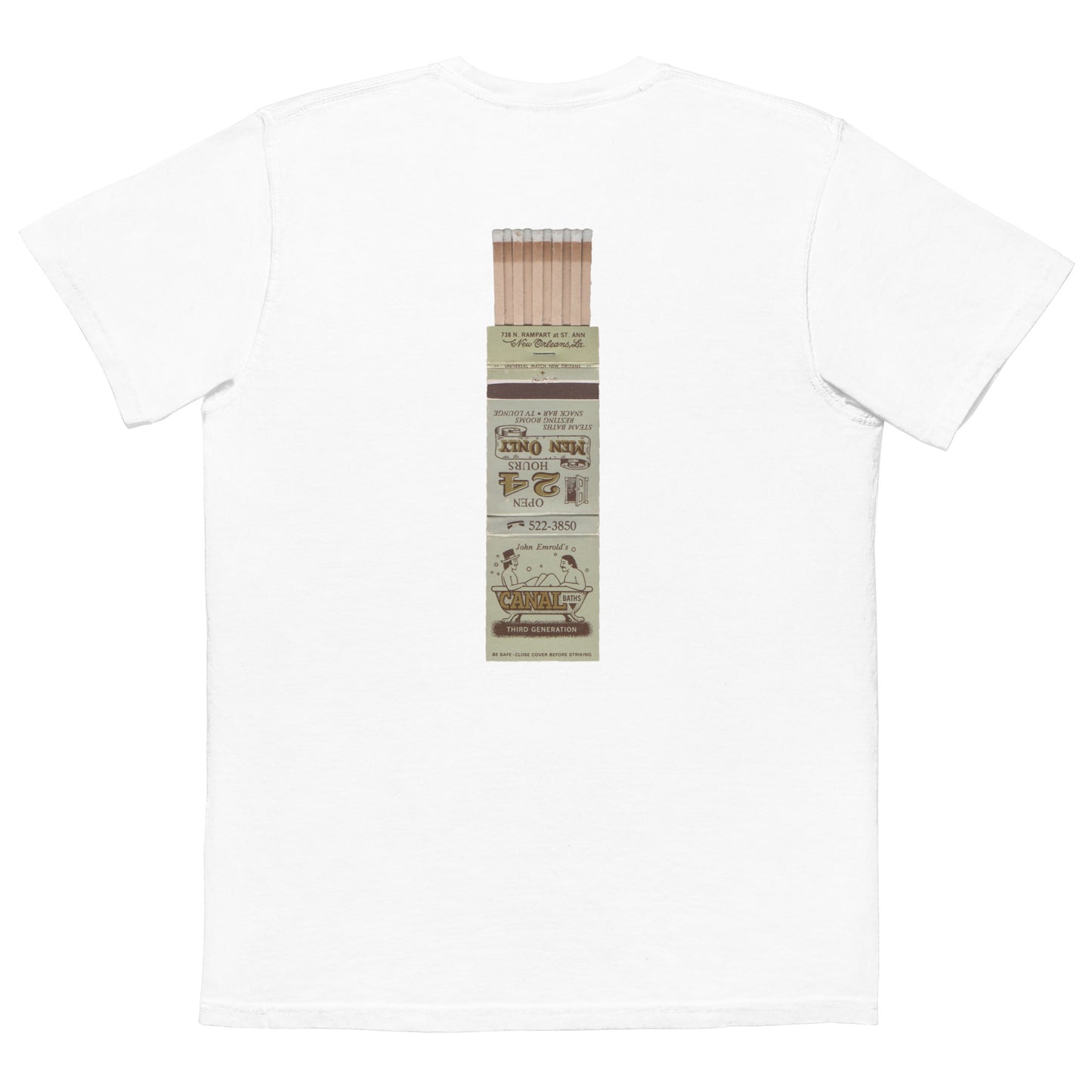 Canal Baths Unisex garment-dyed pocket t-shirt